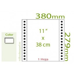 Papel Continuo blanco 11"x38 cm 1 Tanto (Caja...