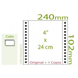 Papel Continuo Autocopiativo blanco 4"x24 cm 2...