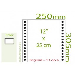 Papel Continuo Autocopiativo blanco 12"x25 cm 2...