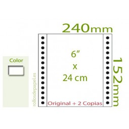 Papel Continuo Autocopiativo blanco 6"x24 cm 3...