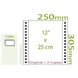 Papel Continuo Autocopiativo blanco 12"x25 cm 3...