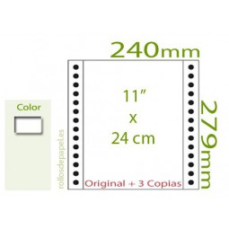 Papel Continuo Autocopiativo blanco 11"x24 cm 4...