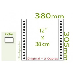 Papel Continuo Autocopiativo blanco 12"x38 cm 4...