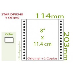 Papel Continuo Autocopiativo blanco 8"x11.4 cm...